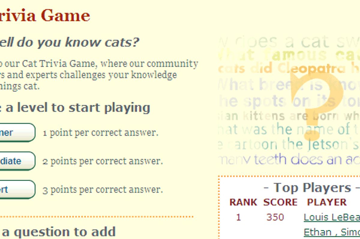 Cat Trivia Game