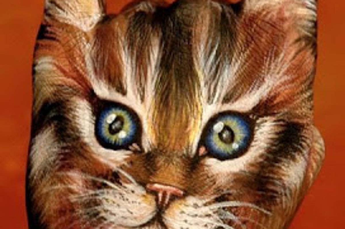 Amazing Cat Hand Painting Art