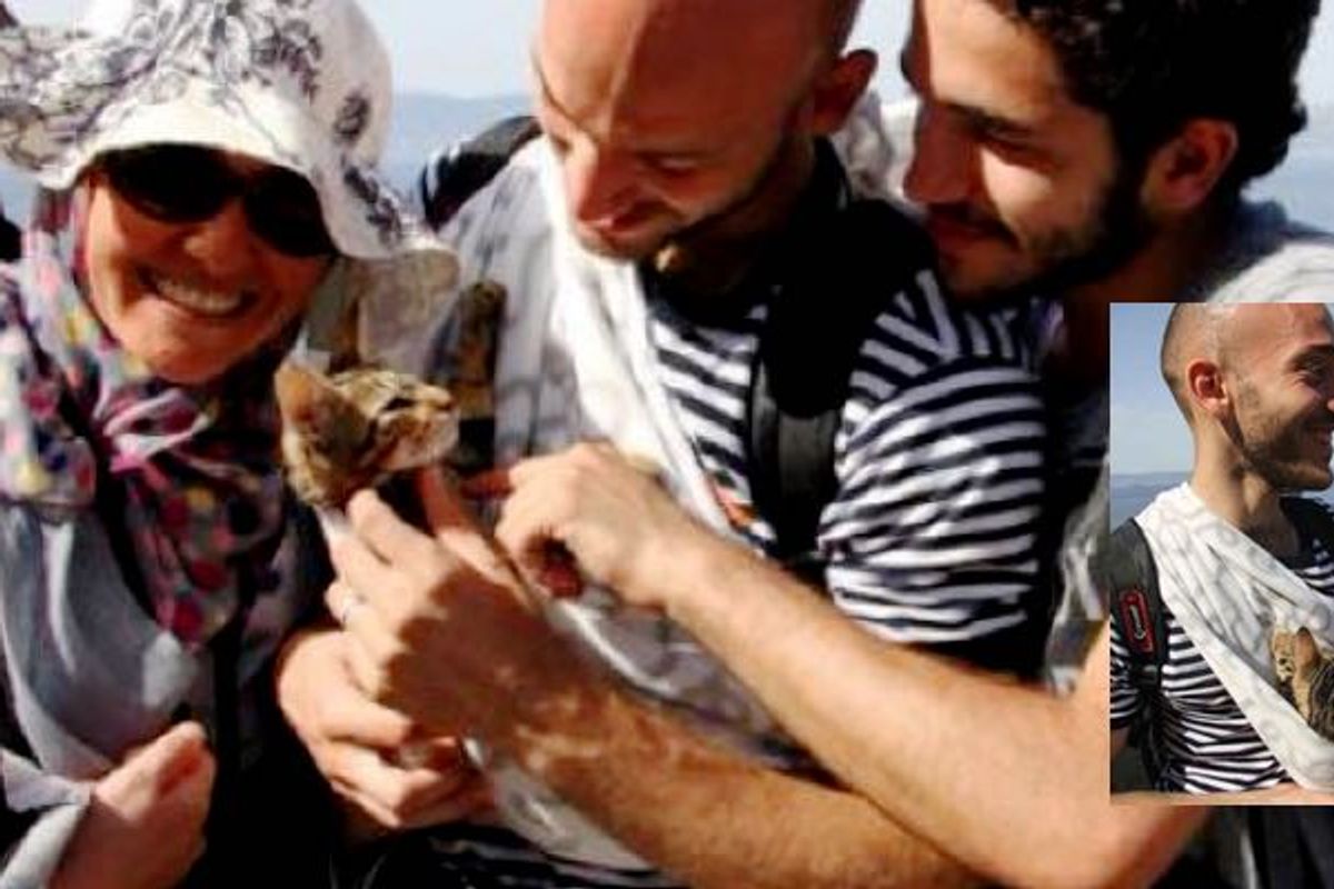 Syrian Refugees Arrive to Safety with Their Beloved Kitten