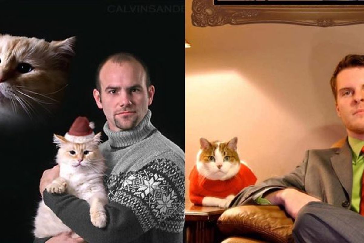 These Guys Find the Purrfect Idea for Christmas Cards (ten photos)