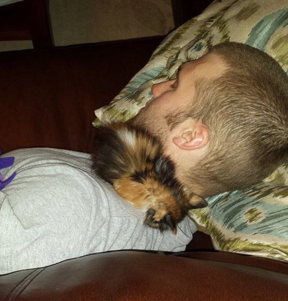 man and his best friend cat