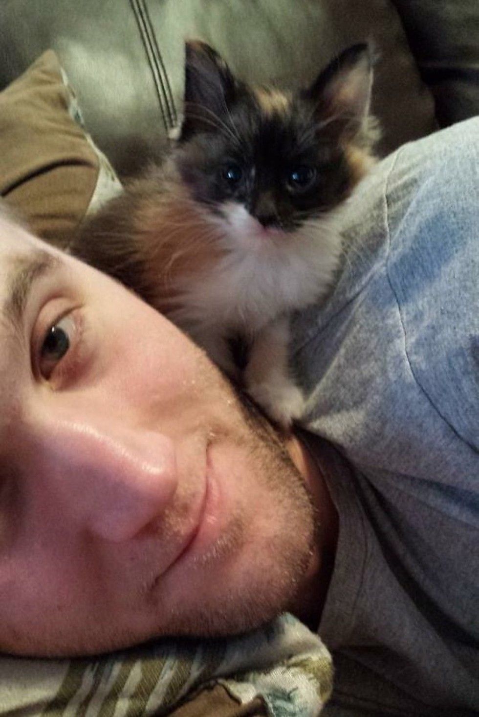 man and his best friend cat